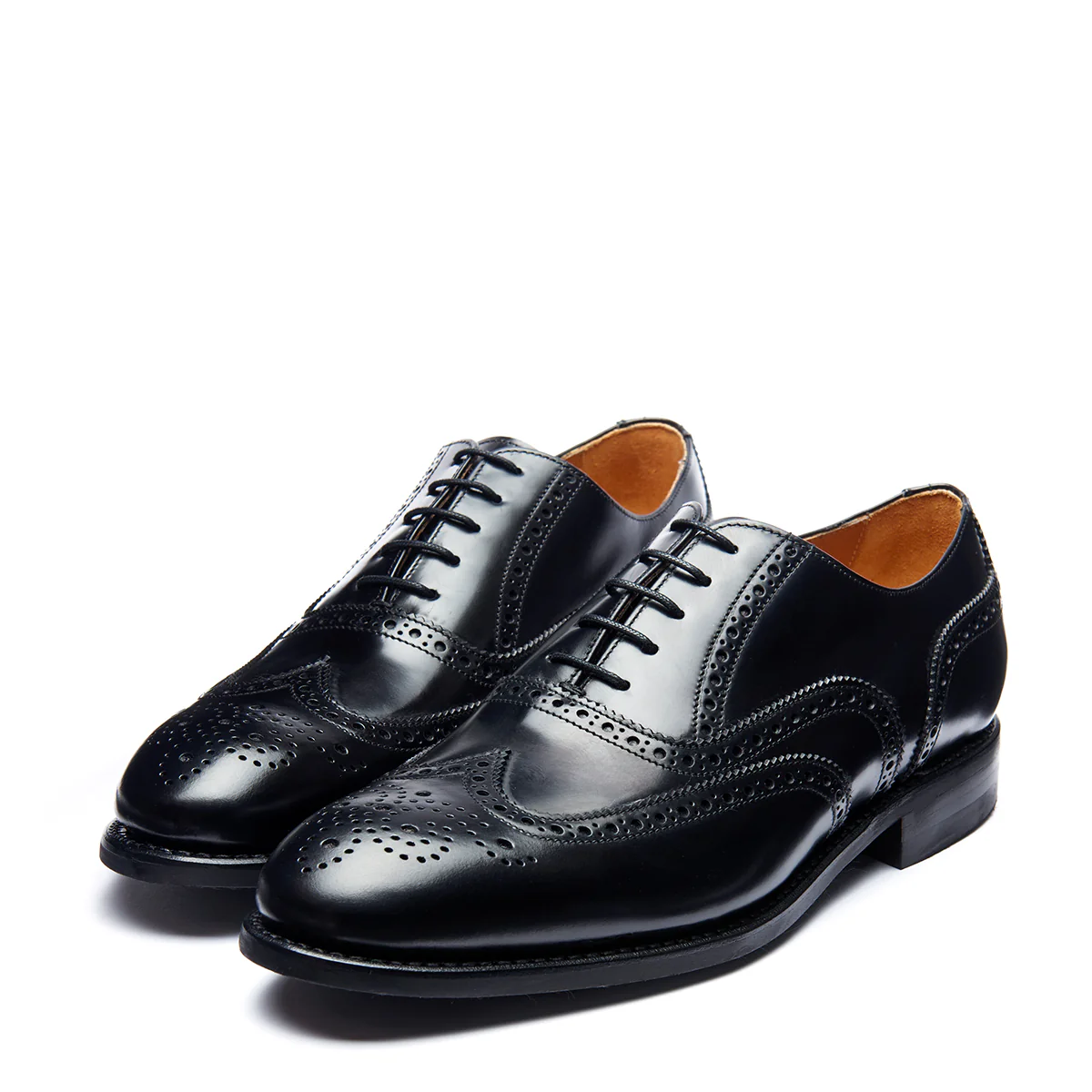 Black Hi-Shine 5 Eye Oxford Brogue Shoe - Image 4