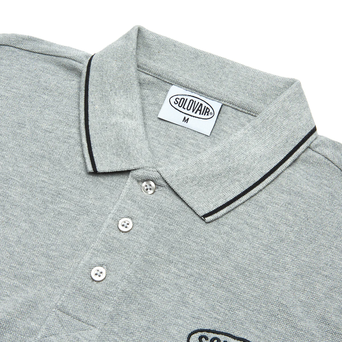 Solovair S/S Polo Shirt - Grey - Image 3
