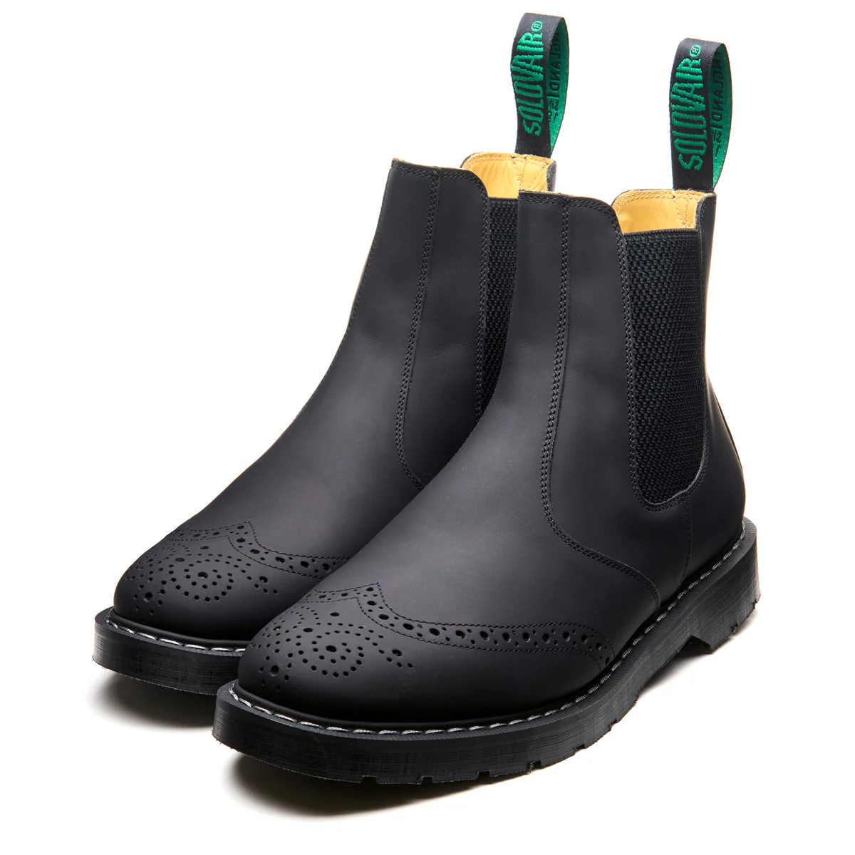 Black Greasy Dealer Brogue Boot - Image 3