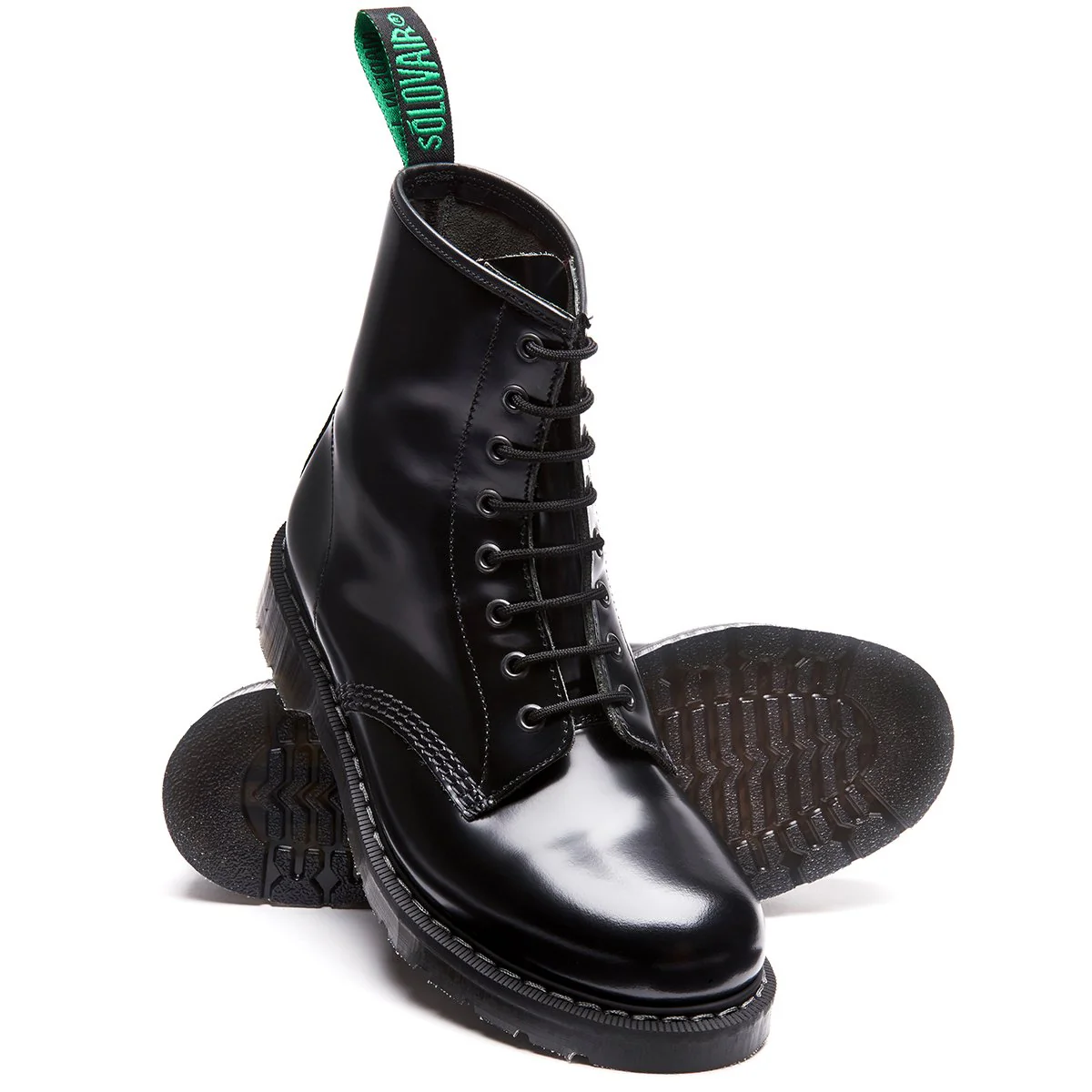 Black Hi-Shine 8 Eye Derby Boot - Image 3