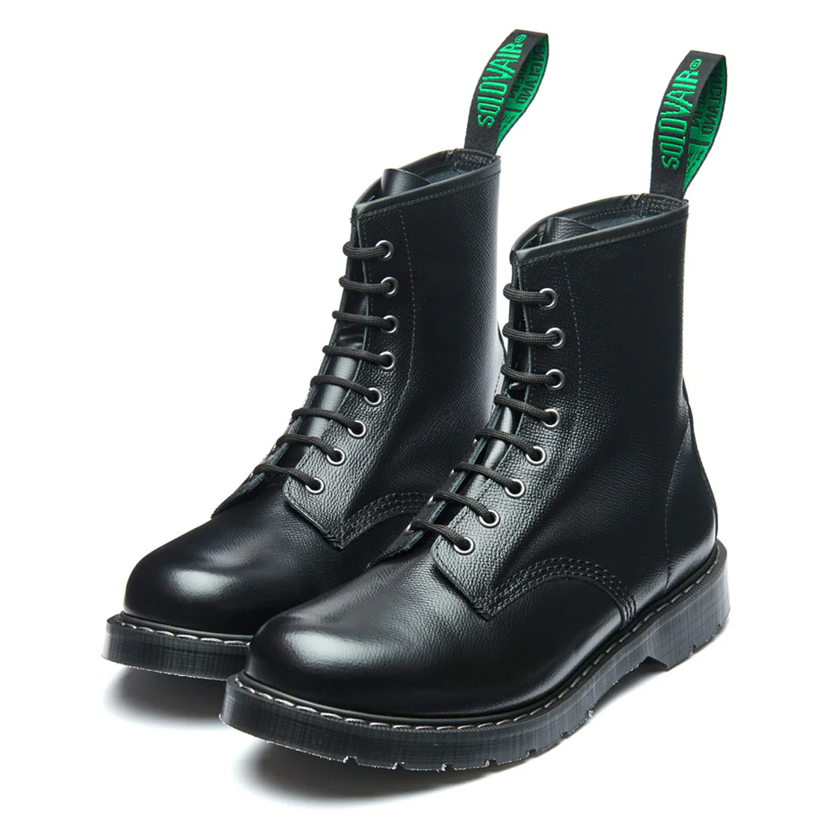 Black Hi-Shine Grain 8 Eye Derby Boot - Image 3