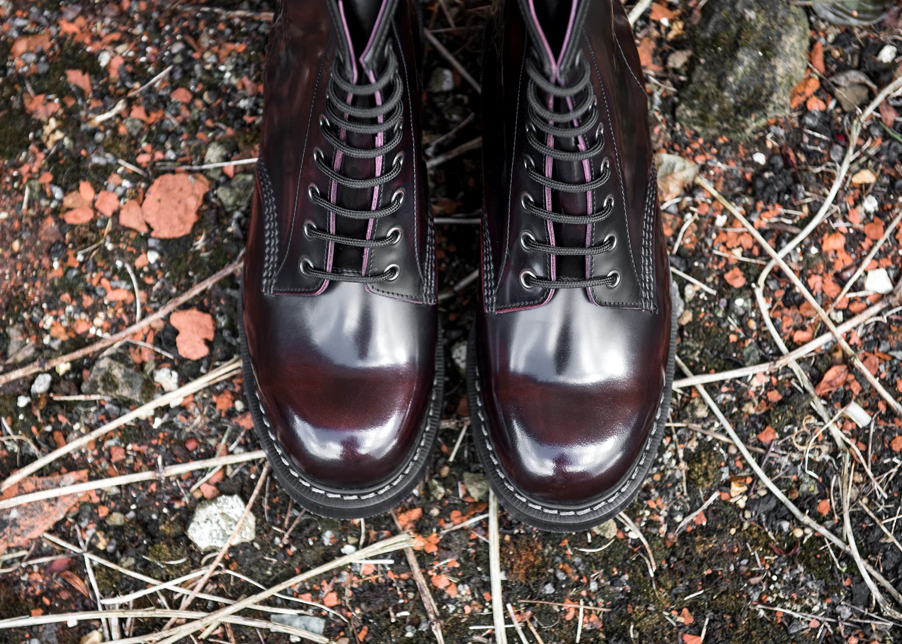 Burgundy Rub-Off 8 Eye Derby Boot - Image 5