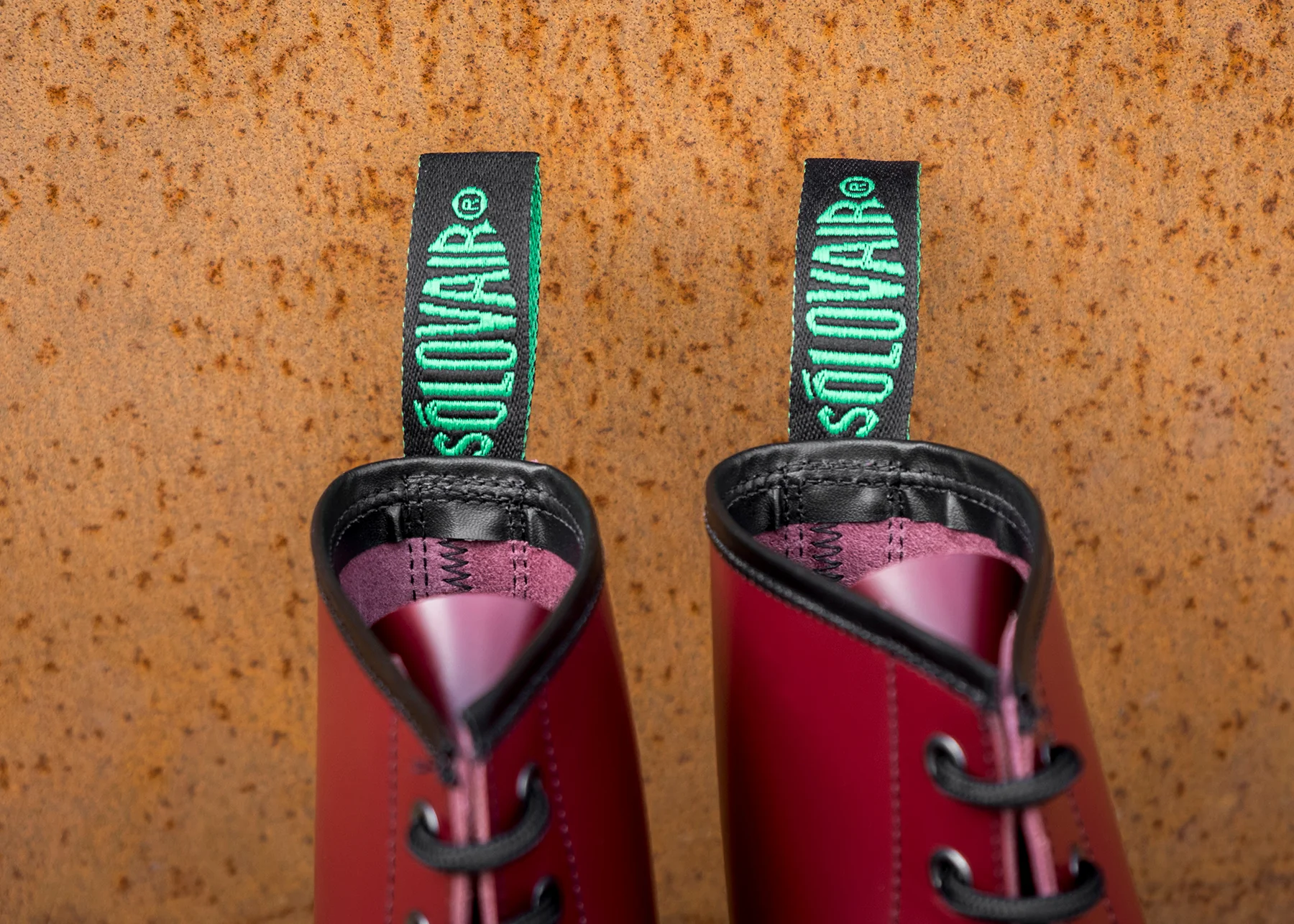 Cherry Red Hi-Shine 8 Eye Derby Boot - Image 5