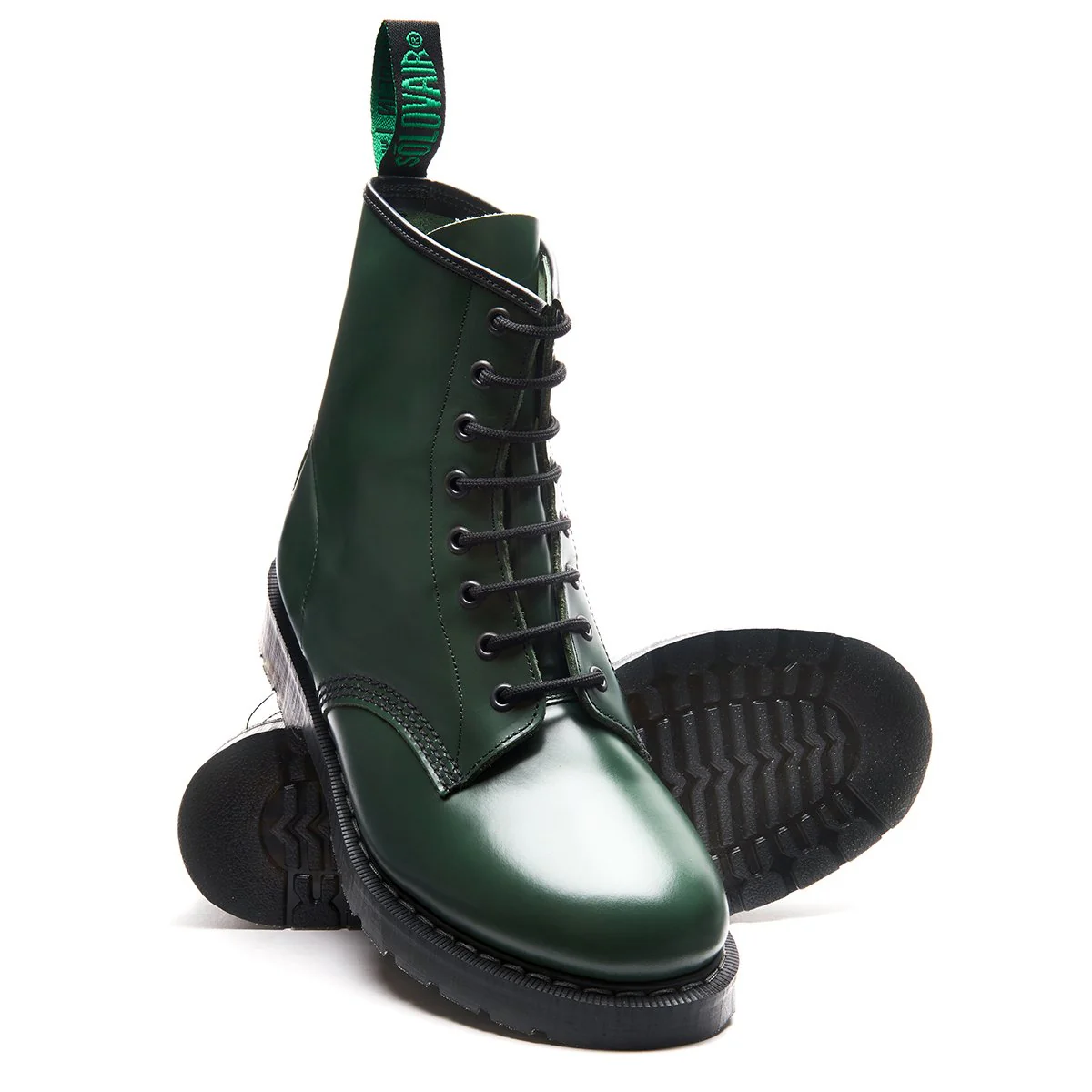 Green Hi-Shine 8 Eye Derby Boot - Image 3