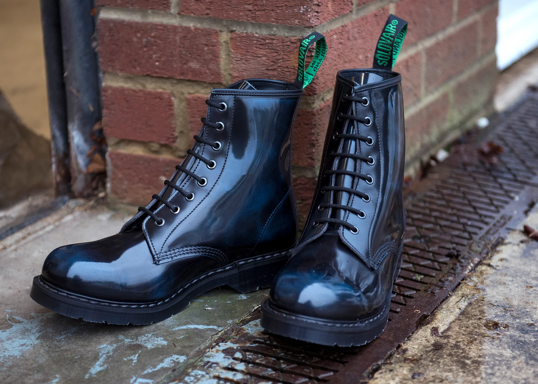 Navy Rub-Off 8 Eye Derby Boot - Image 5