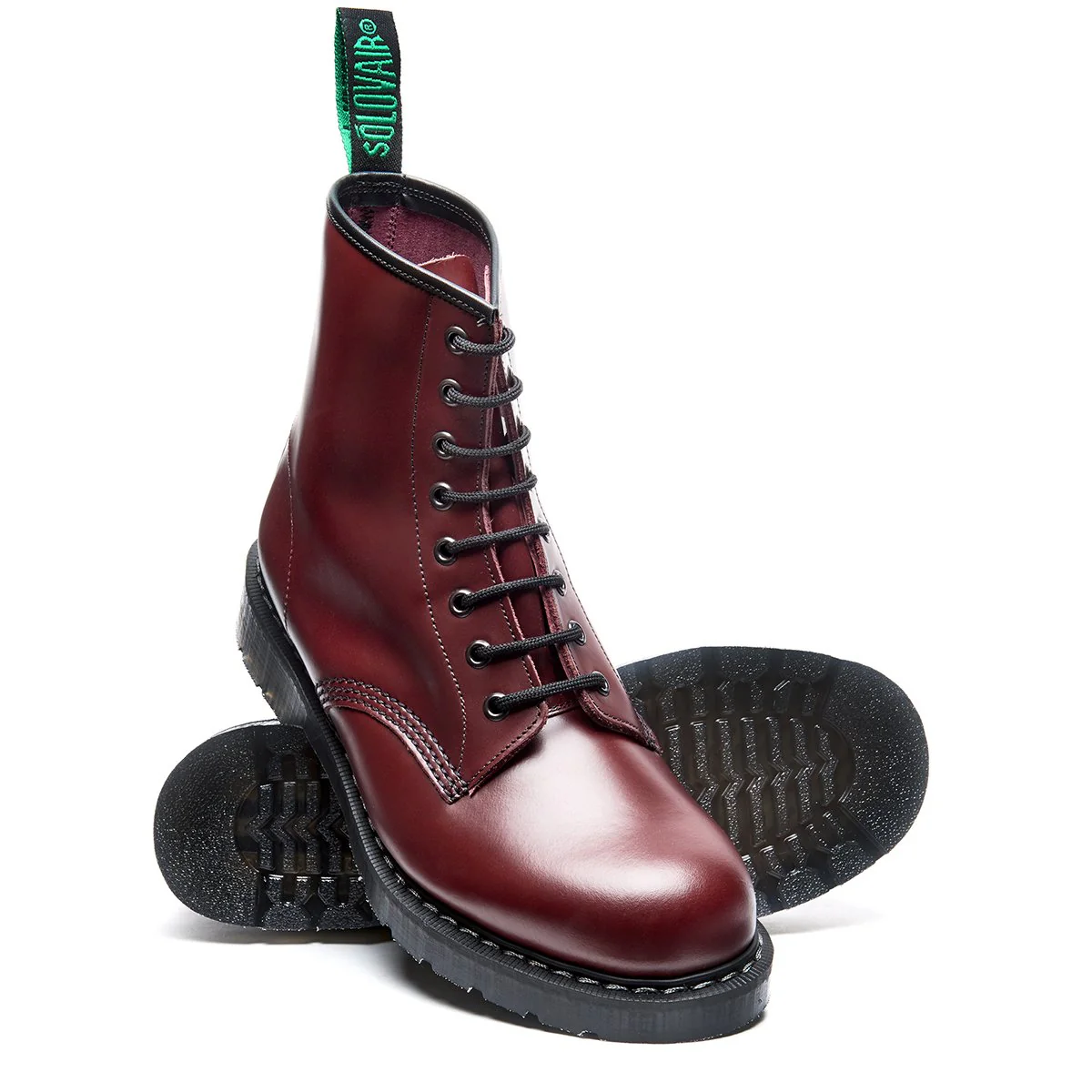 Oxblood Hi-Shine 8 Eye Derby Boot - Image 3