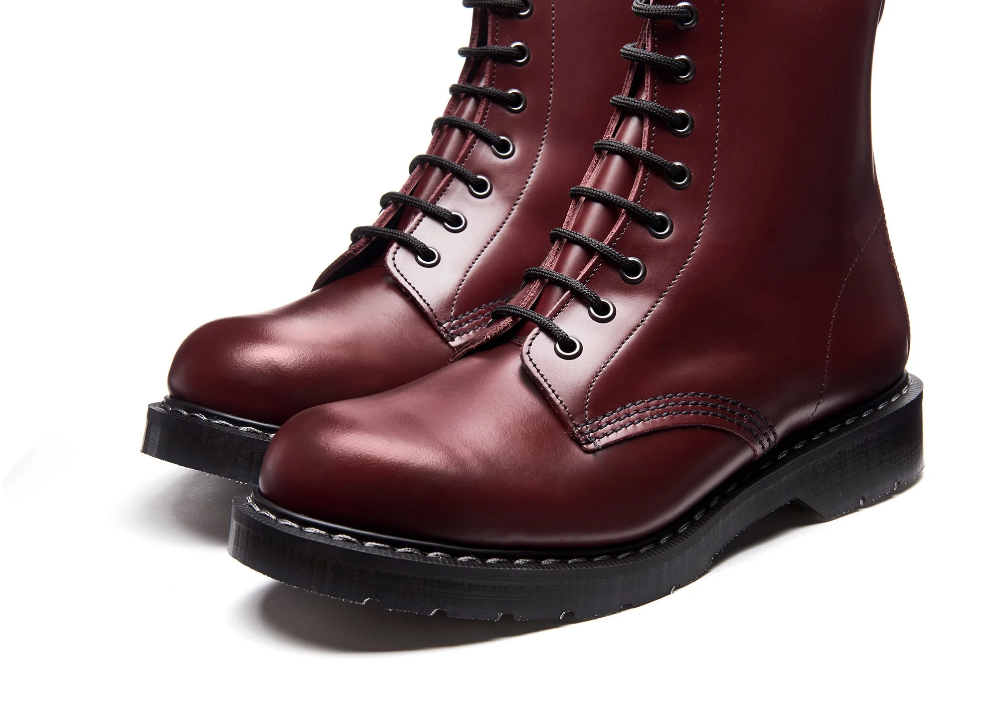 Oxblood Hi-Shine 8 Eye Derby Boot - Image 4