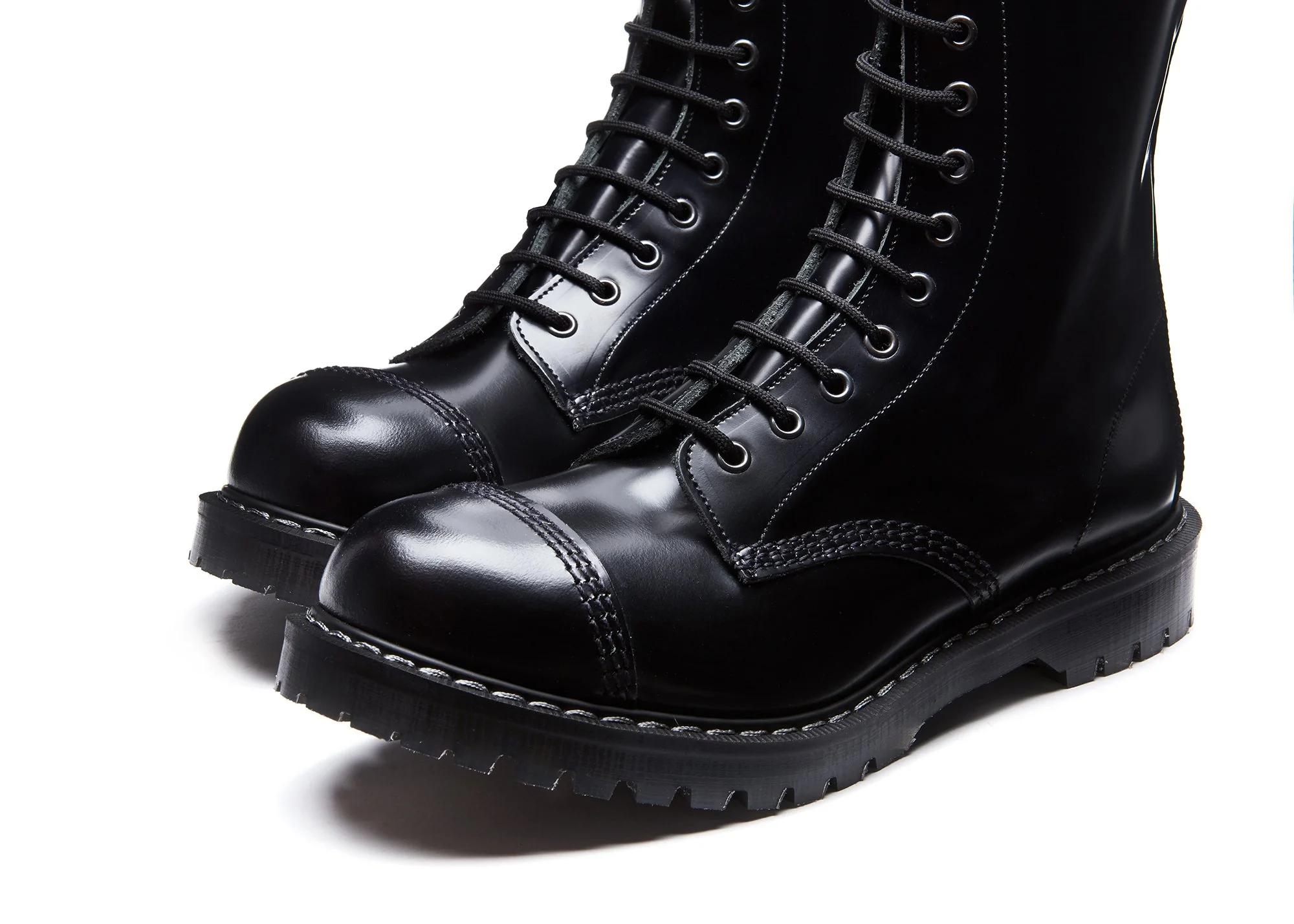 "Englander" Black 11 Eye Steel Toe Derby Boot - Image 3