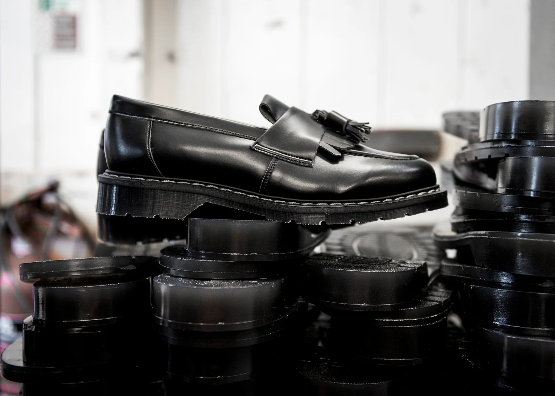 Black Vegan Hi-Shine Tassel Loafer - Image 5