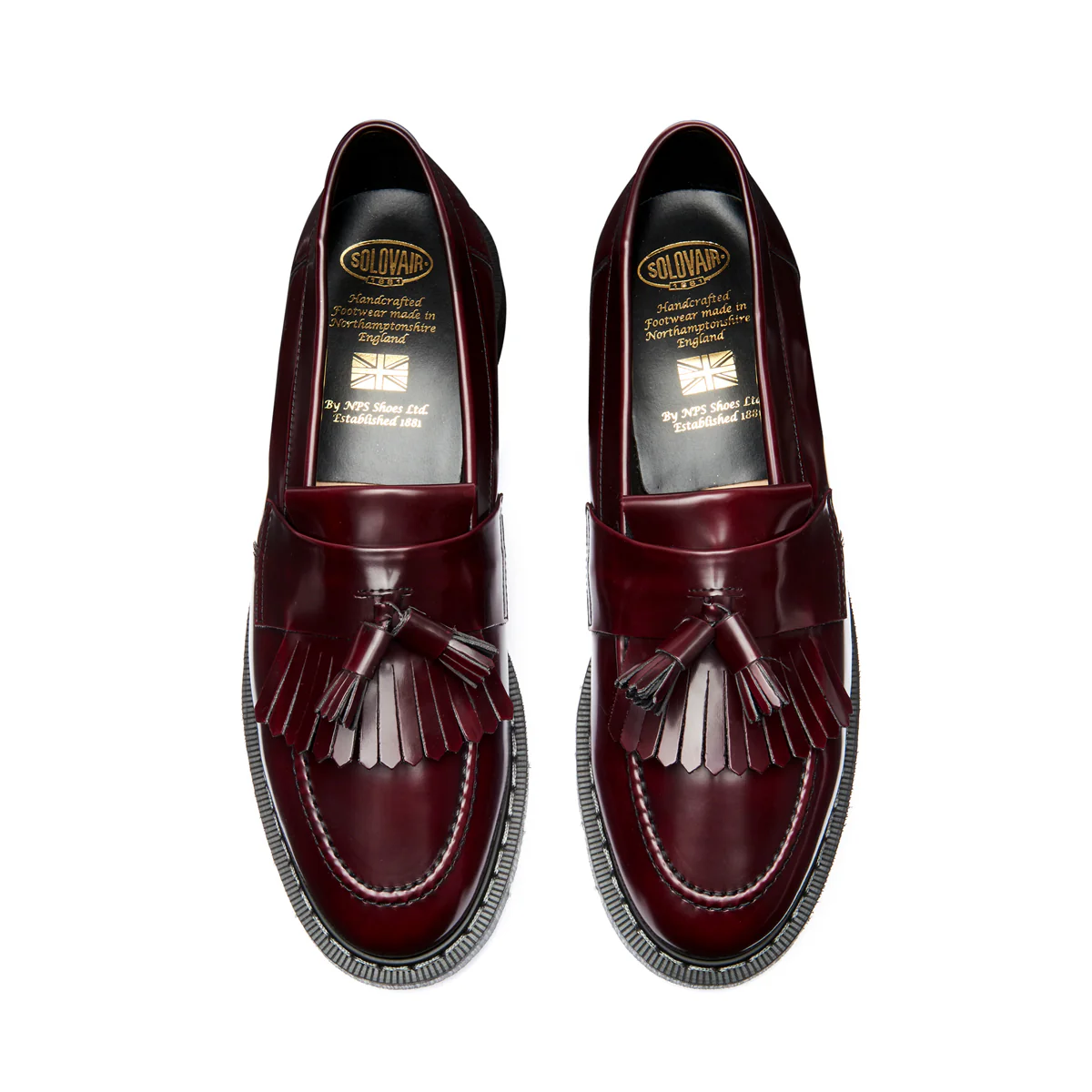 Cherry Red Rub-Off Vegan Tassel Loafer - Image 3