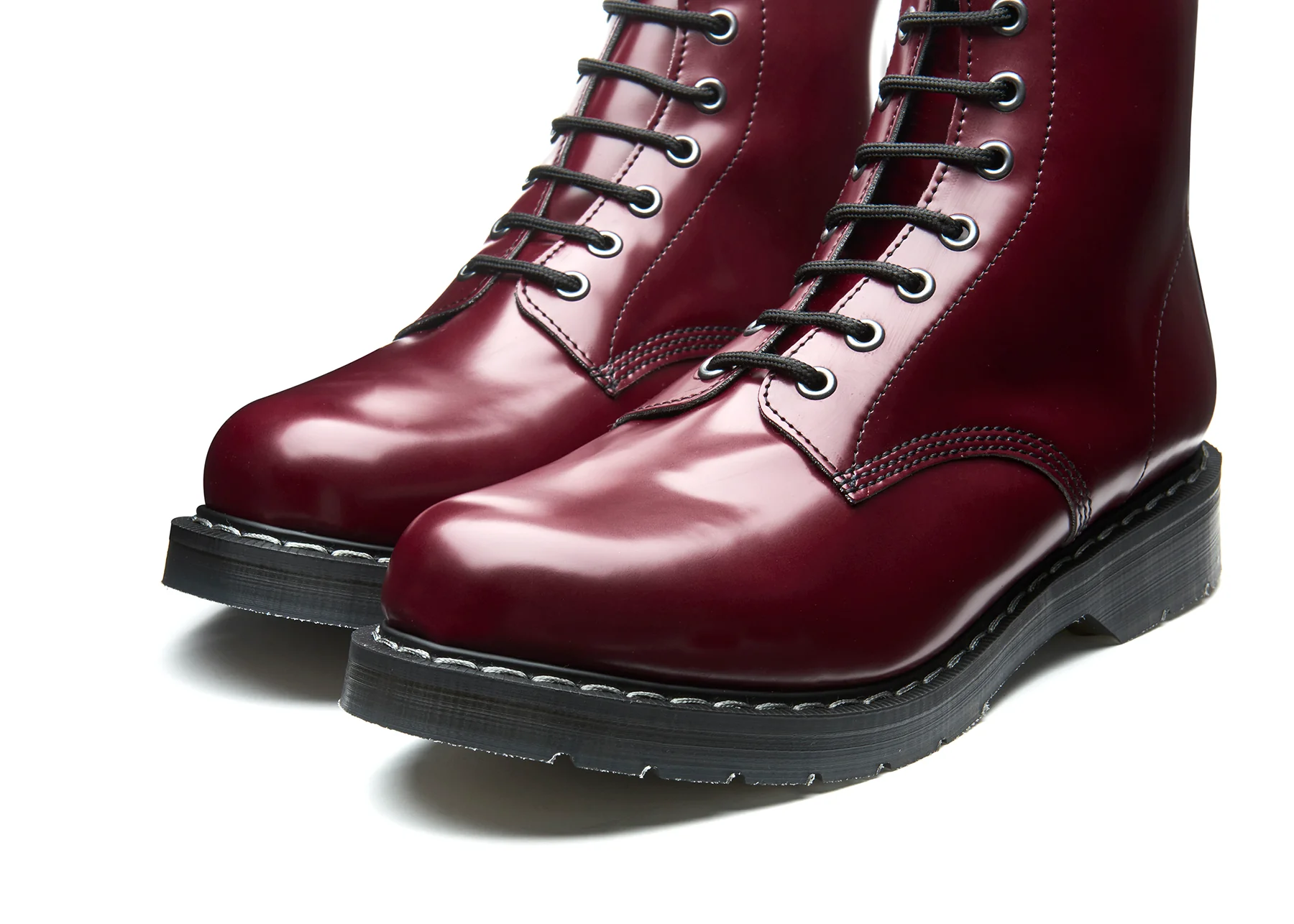Merlot Vegan Hi-Shine 8 Eye Derby Boot - Image 3
